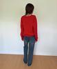DIAGONAL V Neck Basic Knit (Red)