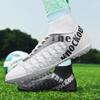 31-48 High Top High Quality Youth Soccer Shoes Broken Studs Men's Lace-up Rubber Soft Sole Big Size Soccer Boots