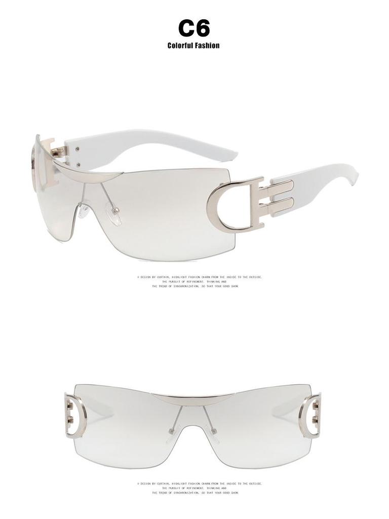 Large Frameless Y2K Sunglasses 2022 - Futuristic Sporty Design