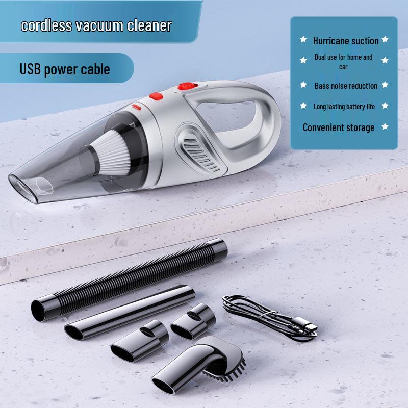 

Високопотужний акумуляторний автомобільний пилосос - Вологий та сухий, Ручний, Сильне всмоктування