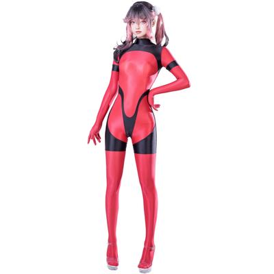 Ganzkörper Sexy Cosplay Glatte Glänzende Tanzstrumpfhose [LOST-G] Strumpfhose, Kostüm, Strumpfhose, (ROT, M)