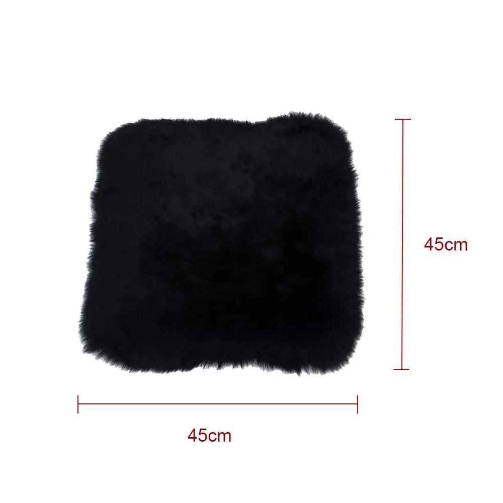 1Pc Fashion Warm Car Seat Cover Plush Winter White Universal Automotive Interior Faux Wool Universal Car Seat Cushion Warm