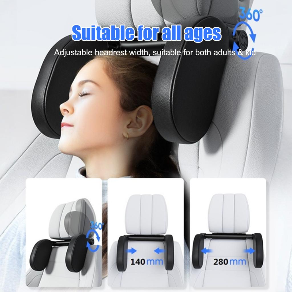 Neck Support Pillow 180 Adjustable Memory Foam Road Pal Headrest U-Shaped Only Suitable for Car Seat Headrest with Poles