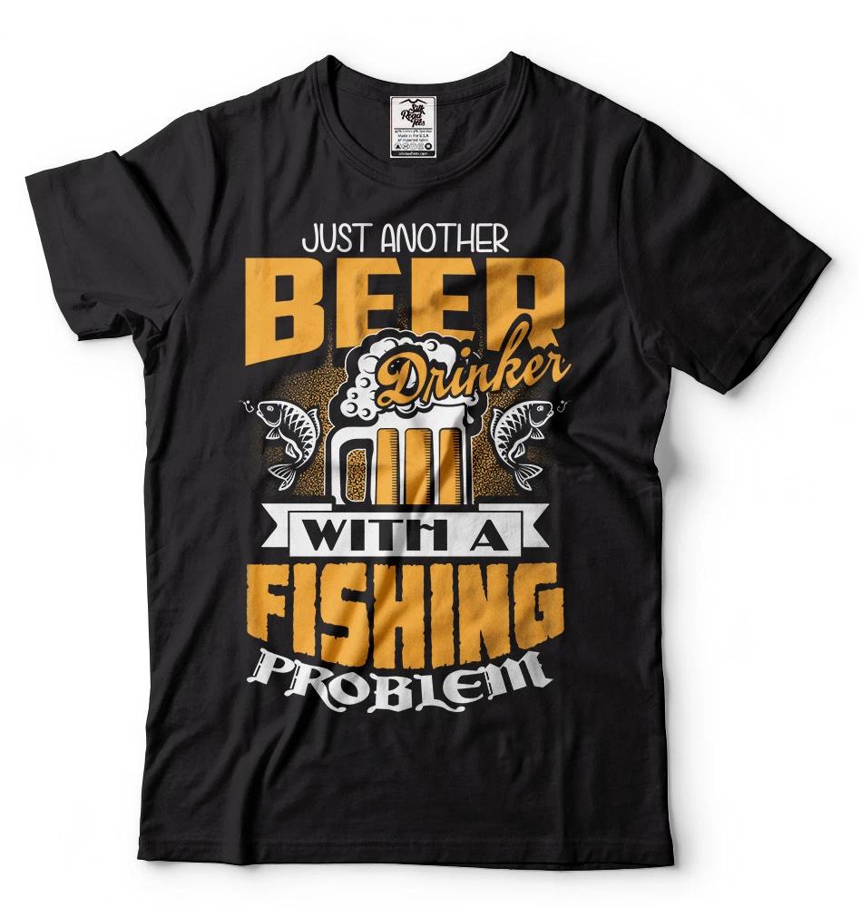 Fishing Beer T-shirt Birthday Gift Fishing Hobby Tee shirt Christmas Tee Shirt S