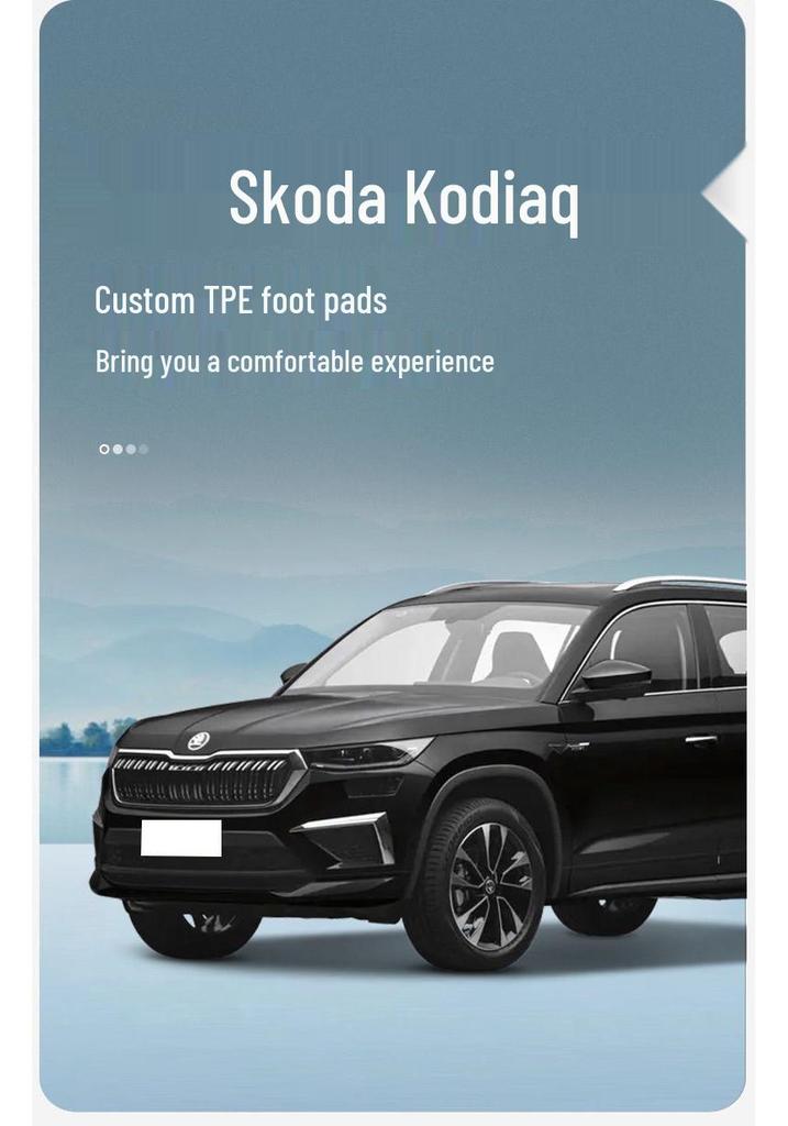 TPE Floor Mats for Skoda Kodiaq - 7-Seater, Surround Design, All-Weather Protection.