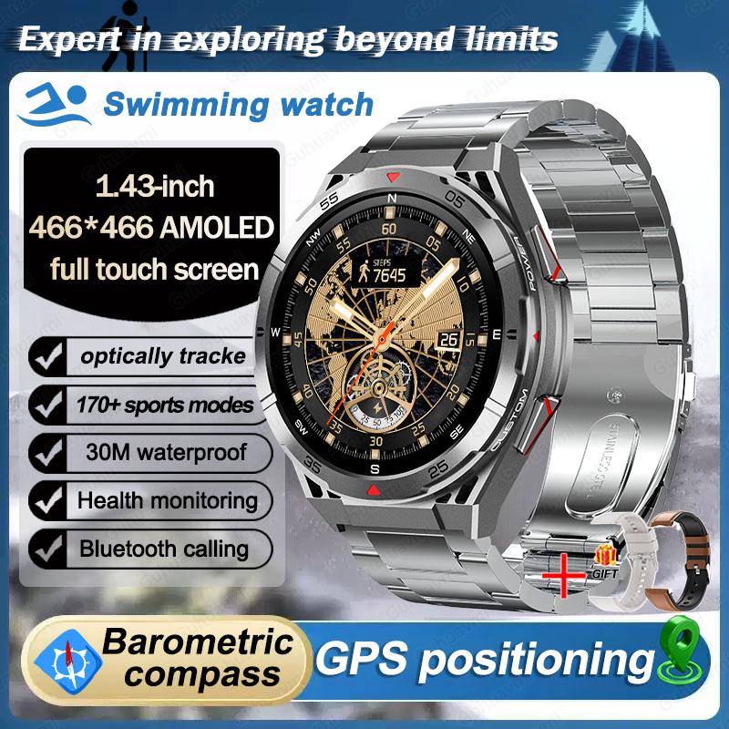 2025 New GPS Smart Watch Men Bluetooth Call 100+Sport GPS Track Watches Voice Assistant Waterproof Smartwatch For Android IOS
