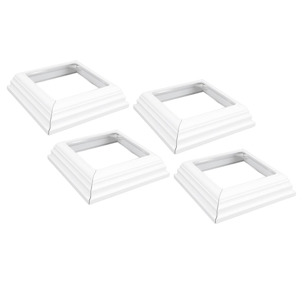 4PCS Split Type Vinyl Post Skirt Deck Column Base Cover 4x4 Inch Post Sleeve Decorative Trim for