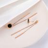Orecchini pendenti geometrici alla moda con cerchio nero intarsiato, numeri romani, nappe a catena, acciaio inossidabile, orecchini da donna