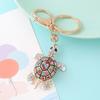 Cute Turtle Shape Rhinestone Keychain Sparkling Faux Crystal Bag Charm for Purse Handbag Accessory Gift for Women Girls