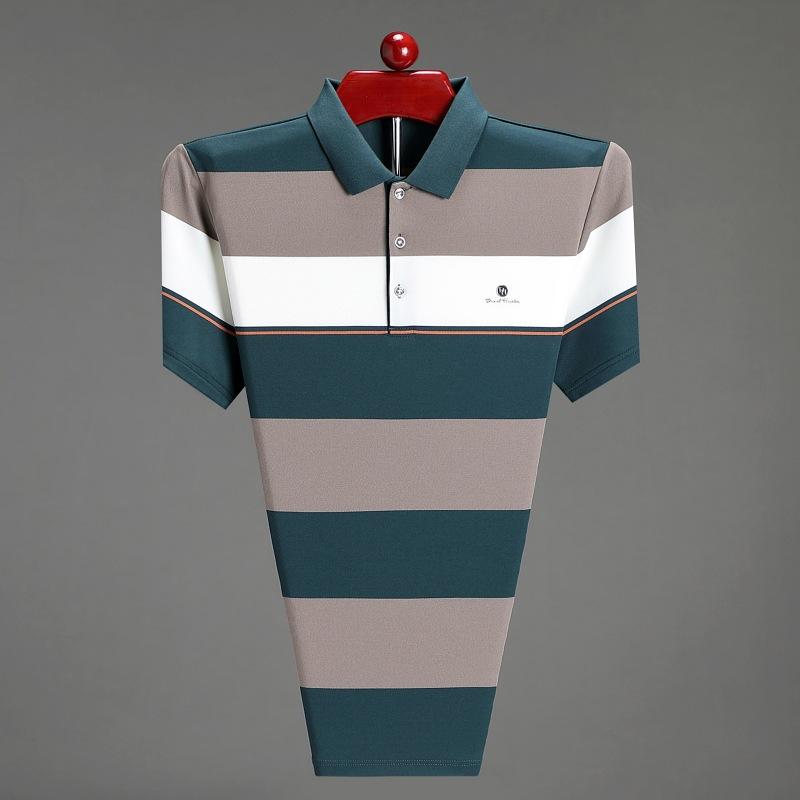 Ανδρική Μπλούζα Πόλο Κοντομάνικη Ριγέ Χρωματικός Συνδυασμός Καθημερινό Τοπ Πέτο Ανδρικό Λεπτό T-Shirt