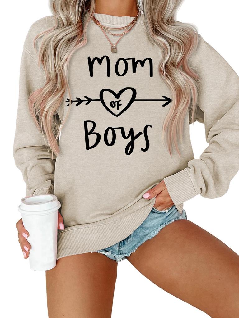 MOM OF Boys Women's Long Sleeve Graphic Sweatshirt