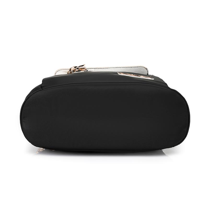 Nylon Leopard Print Women's Anti-theft Backpack Tassel Large Capacity Color Contrast Travel Backpack