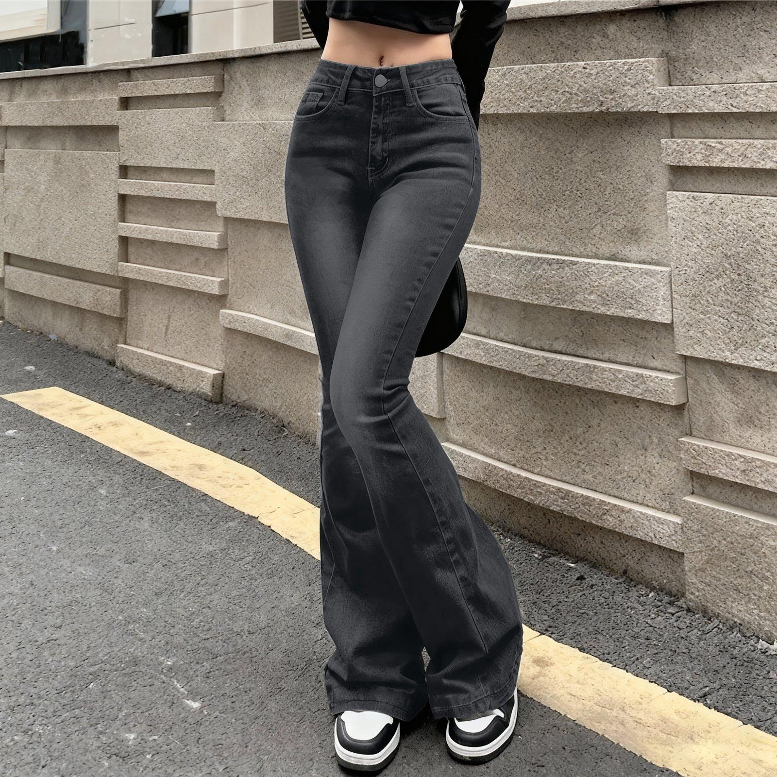 

Retro Star Patch Striped Straight Leg Loose Jeans For Women s Casual Pants L