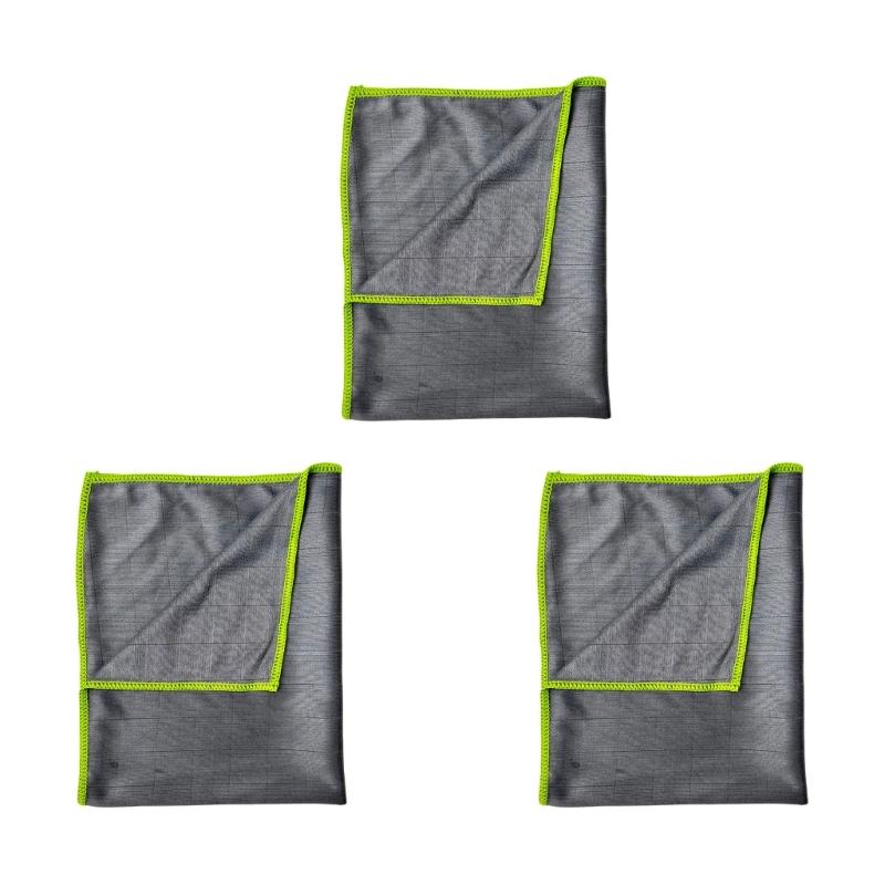 3 No Scratch Carbon Fiber Microfiber Cleaning Towel Effective On Stick Spills Glass Surfaces Appliances Polishing Cloth