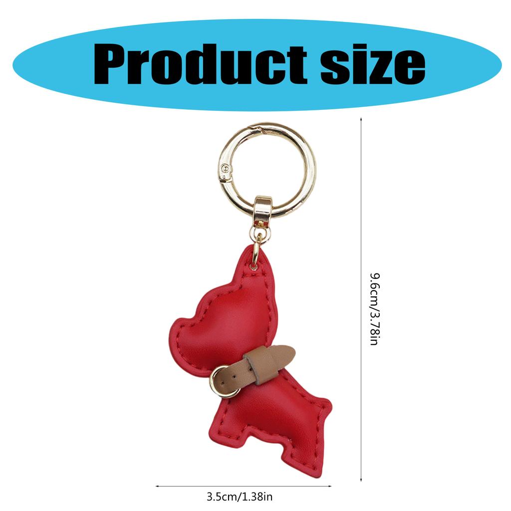 Mini-Schlüsselanhänger mit französischer Bulldogge, PU-Leder, hübsch gestalteter Anhänger, hängendes Ornament für Autoschlüssel und Taschen
