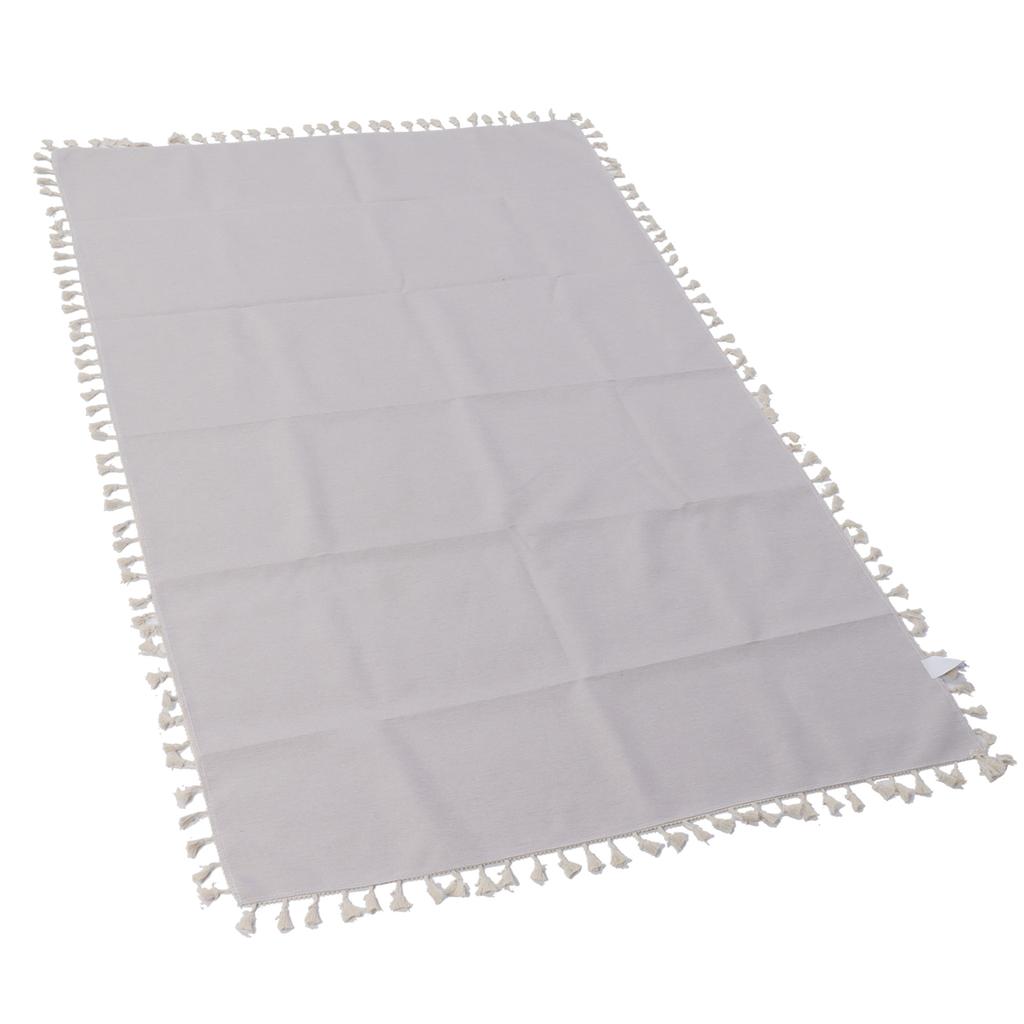 Cotton Linen Tablecloths Waterproof Oilproof Washable Wrinkle Free Tassels Rectangle Dining Table