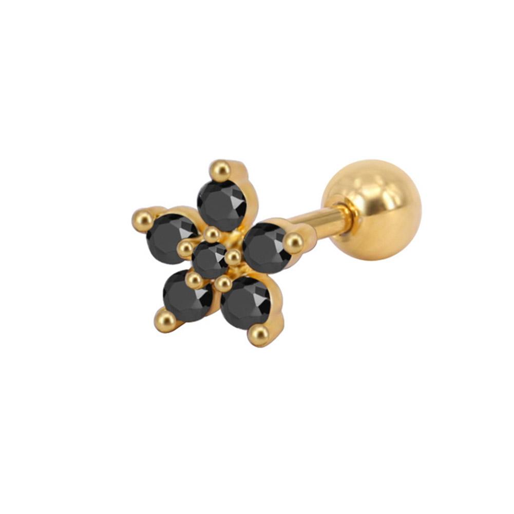 Fashion Simple Exquisite Flower Shape Zircon No Allergy Ear Studs Women Jewelry Gift