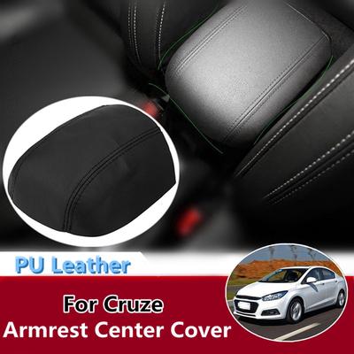 Chevy Cruze Console Armrest Synthetic Leather Cover Black Gray Stitch for 11-15