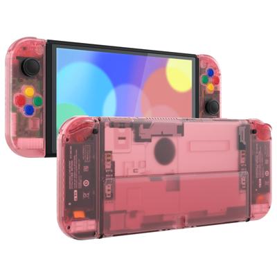 Não é o corpo principal eXtremeRate Switch Switch compatível com OLED Joycon controlador portátil placa traseira de material transparente compatível com Switch OLED PC