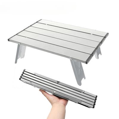 Mini Camping Table Ultralight Portable Aluminum Alloy Outdoor Table Roll-Up Folding Table for Backpacking Picnic