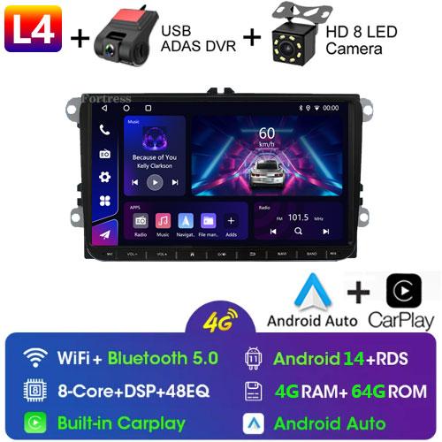 For VW Volkswagen Skoda Octavia Golf 5 6 Touran Passat B6 Polo Jetta 9 Inch Android13 Car Radio GPS 2Din Multimedia Player Wifi