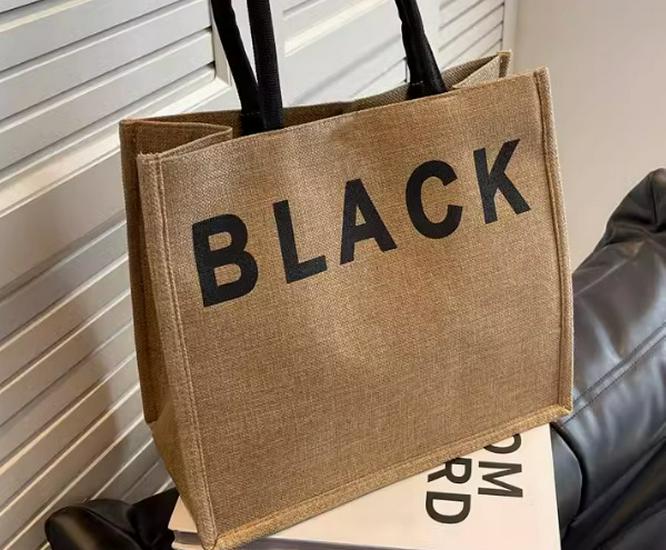 Damen Jute Tragetasche - Große Kapazität Leinen Lunch- & Einkaufstasche