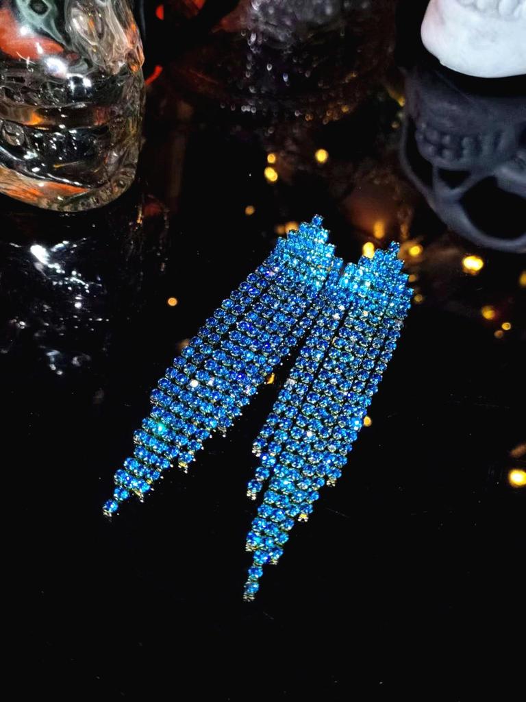 Elegant Rhinestone Tassel Earrings for Women