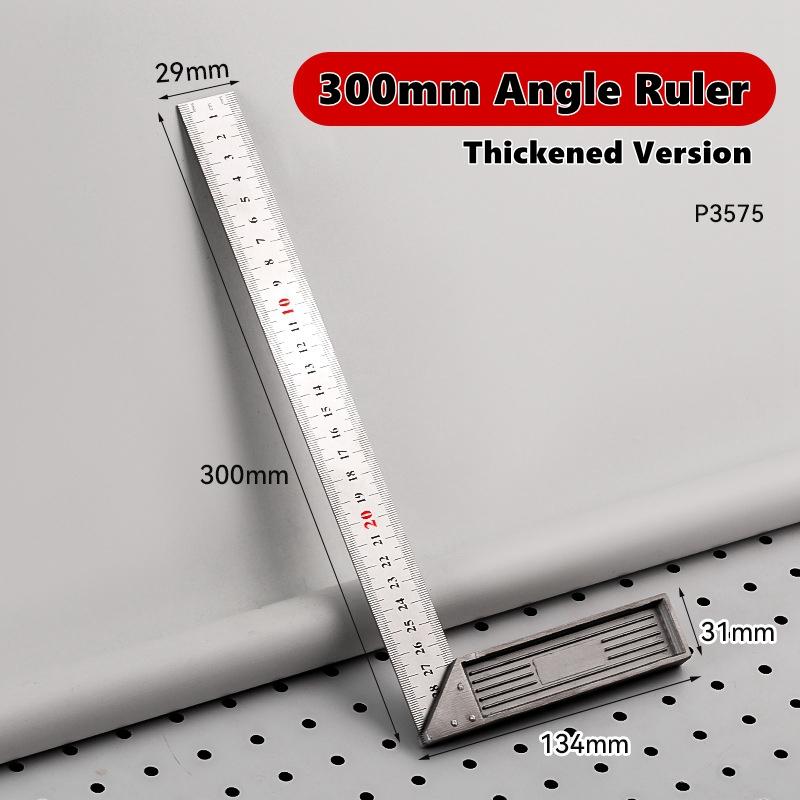 300/500mm Aluminiumlegierung Quadratisches Lineal Rechtwinklig 90° Winkelmesser Holzbearbeitungslineal Stahl Winkelmesser Messwerkzeuge Messlehre