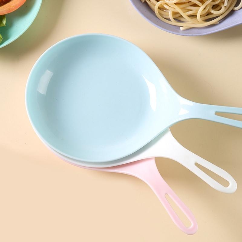 2Pcs Appetizer Eating Tray Handheld Dish Fried Chicken Snacks Plate Large Spoon Tray Fruit Dessert Cake Platter Easy Use