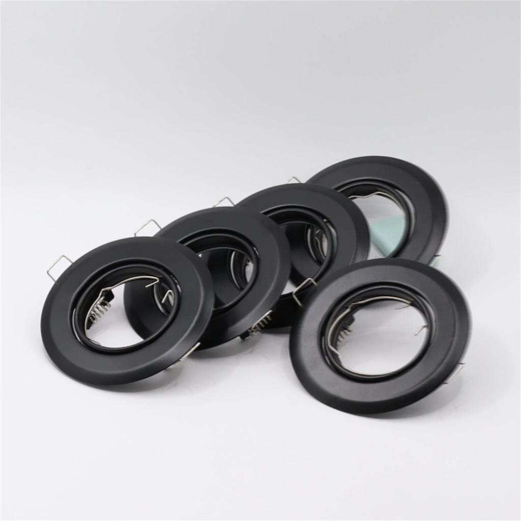 5 PCS Black Fitting Round Ceiling Light GU10 MR16 Fixture Recessed LED Spotlight with MR16 Lamp Holder for Indoor Lighting