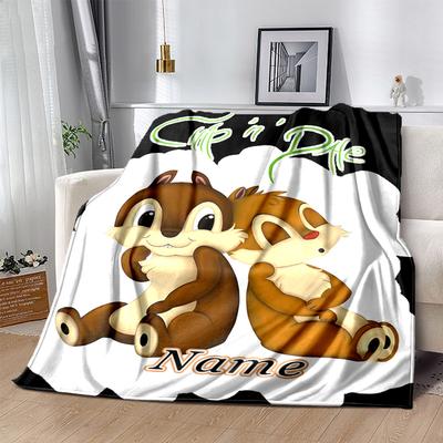 Custom 1pc Chip 'n' Dale Adventure Blanket, Soft And Comfortable Blanket, Casual Warm, Camping Travel Blanket, Birthday Gift Q91024