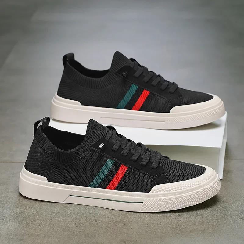 2026 Breathable Men's Shoes Mesh Board Shoes Soft Soled Casual Sports Shoes Youth Trend Sneakers Slip-on Canvas Shoe