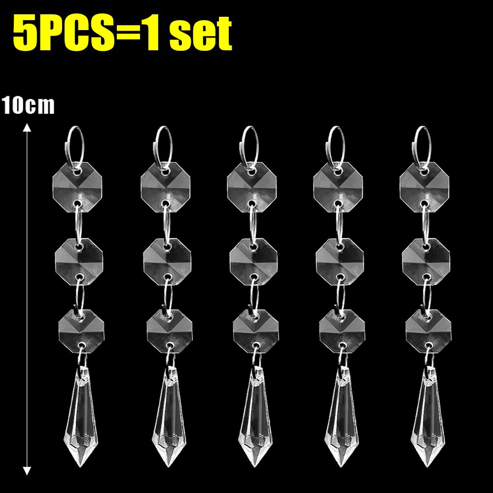 

Snowflake Crystal Christmas Ornaments for Tree Decorations Hanging Clear Acrylic Beaded Pendent Winter Wedding Party Supplies 1 Set