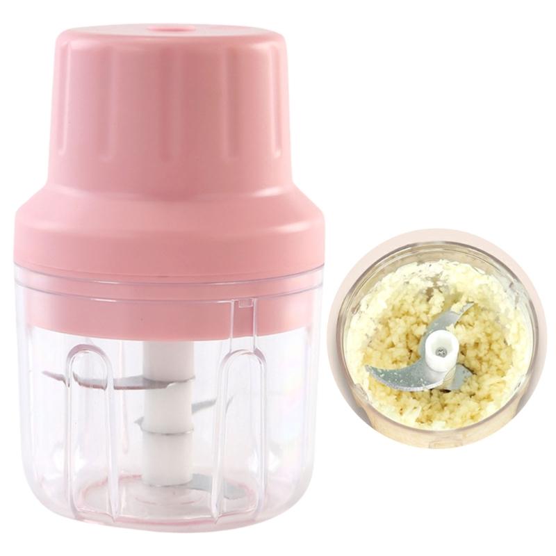 Mini Tritatutto Elettrico per Aglio Ricaricabile USB Tritaverdure Plastica Senza Fili Robot da Cucina per Aglio Cipolle