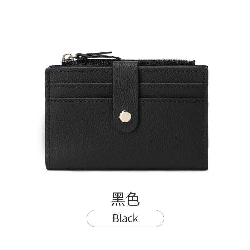 

Women s ultra-thin pocket with multiple card slots wallet, minimalist double fold credit card clip, zippered zero wallet