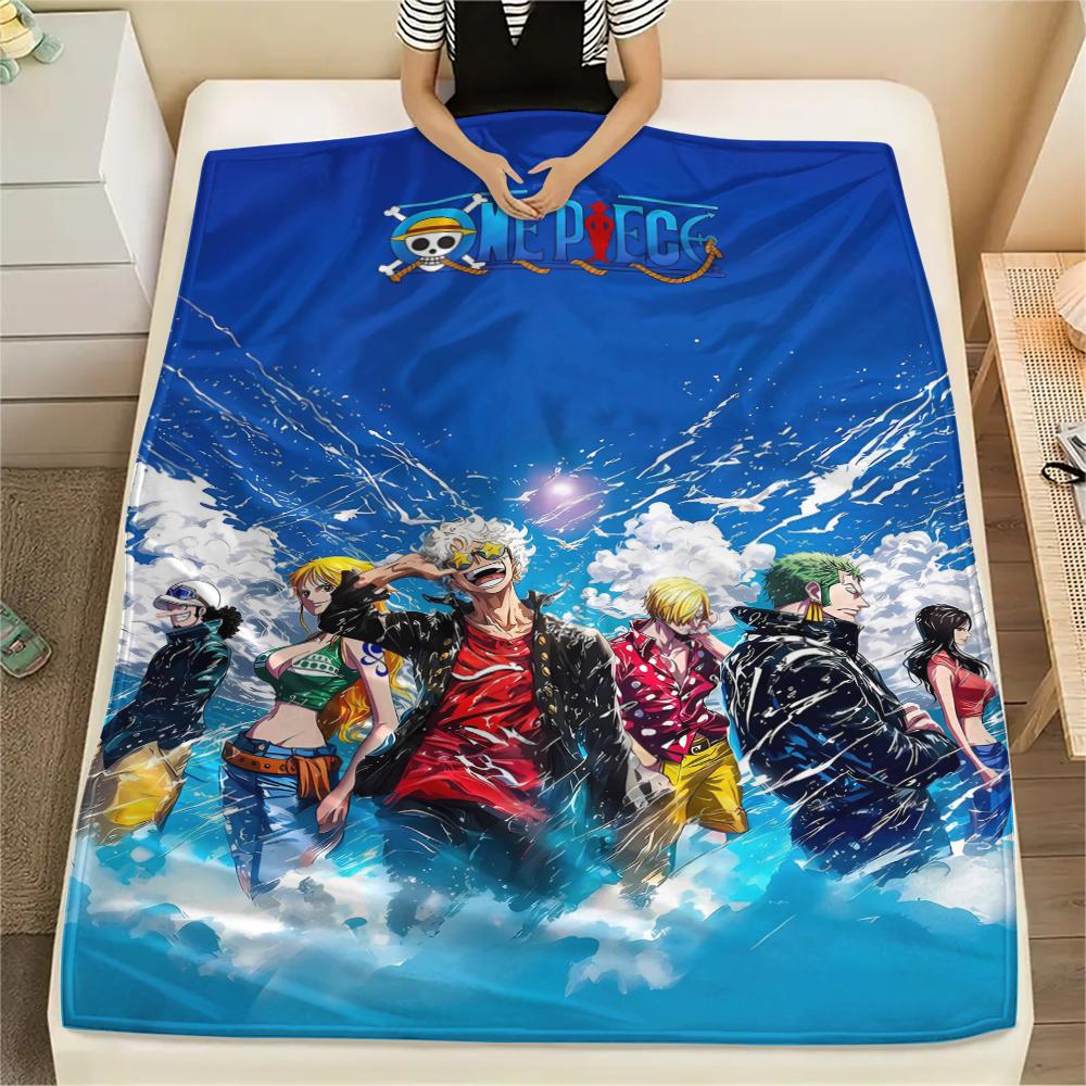 1Pc Luffy Print Flannel Blanket, High quality Comfortable for All Seasons, Home Decor, Warmth and Comfort, Perfect for Gifts