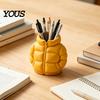 Creative Desktop Decoration Rainbow Down Coat Pen Holder, 3D Printed Puffer Jacket Colorful Gradient Stand Desk Organizer, Storage for Stationery And