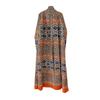 Pleated Retro Print Trench Coat: Women's High-End Loose Tie-Waist Spring & Autumn Muslim Robe Cardigan.