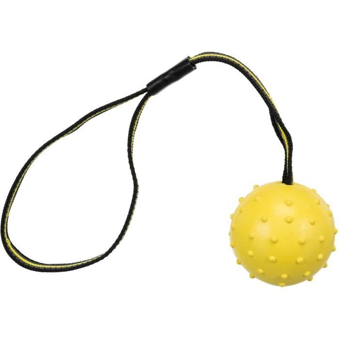 TRIXIE Balle avec sangle Sporting en caoutchouc naturel - Ø 6 cm-35 cm - Pour chien