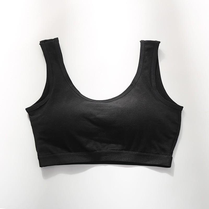 Pure Cotton Fixed Bra U-shaped One-piece Beautiful Back Sports Bra Underwear Small Chest Gathering Without Steel Ring Student Vest