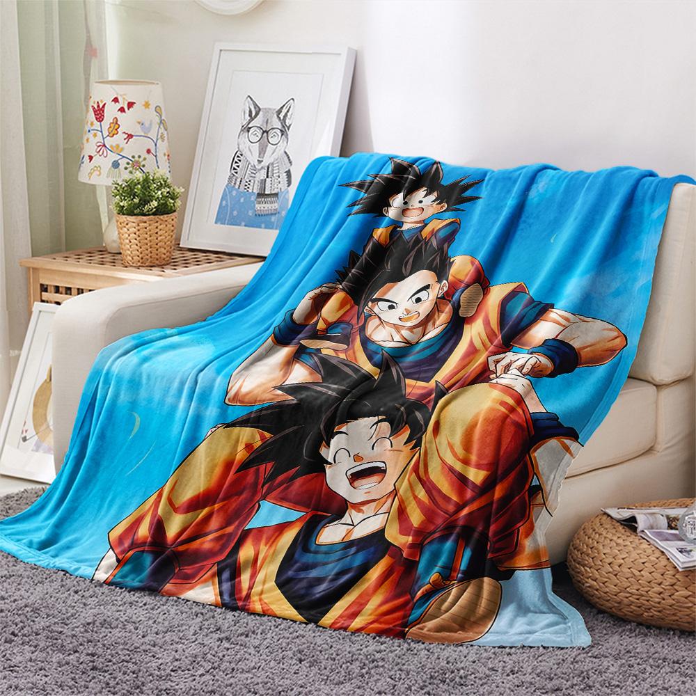 Koc flanelowy z nadrukiem Dragon Ball, Wysokiej jakości, Wygodny na wszystkie pory roku, Wystrój domu, Ciepło i komfort