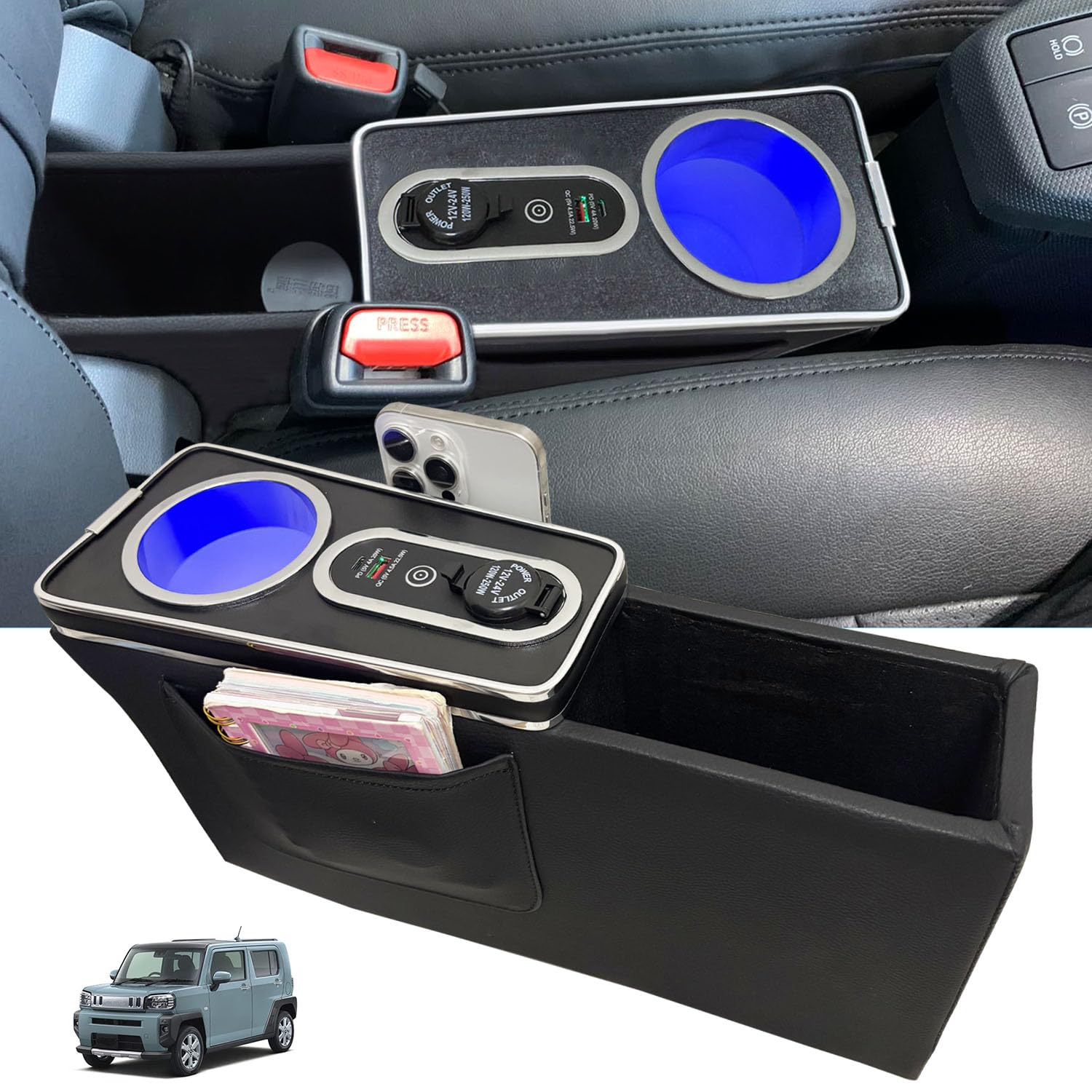 

Yotetat Console Box for Daihatsu Taft 2020 with Type C Type A TAFT Armrest Center Console Large Capacity Storage Drink Interior Easy Installation
