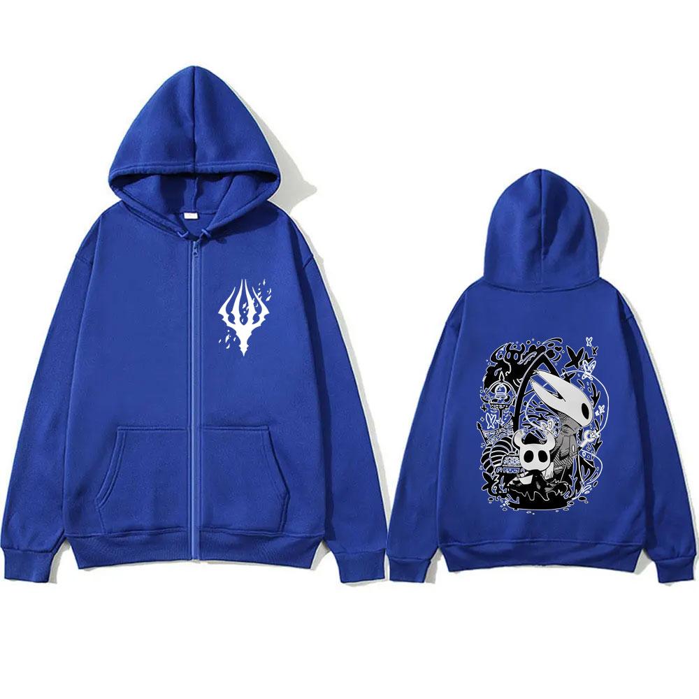 Game Hollow Knight Graphic Zipper Hoodie Men Women Clothing Cotton Casual Oversized Streetwear Male Vintage Zip Up Jacket Coat