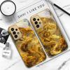 Mythical Golden Dragon For Samsung A 01 52S A04 A05S A10 A12 13 22 23 24 36 42 M02 Note 10 20Ultra 8 9 Golden glass phone case