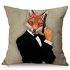 Nordic Art Posters Style Decoration Cushion Cover Lion Rabbit Zebra Deer Funky Animal Funny Oil Painting Sofa Throw Pillow Cases