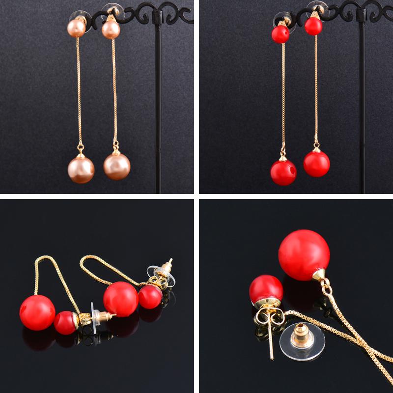 Cercei cu lanț lung, cu perle simulate, gri, superbi, de epocă, bijuterii de nuntă elegante pentru femei Zd1 Xs2