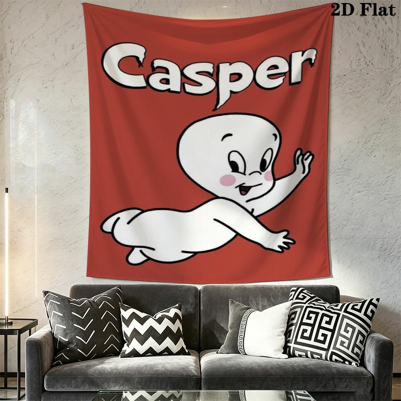 Casper Wall Tapestry Aesthetic Wall Hanging Printed Fabric Blanket Decorative Tapestries for Bedroom Living Room Home Decor
