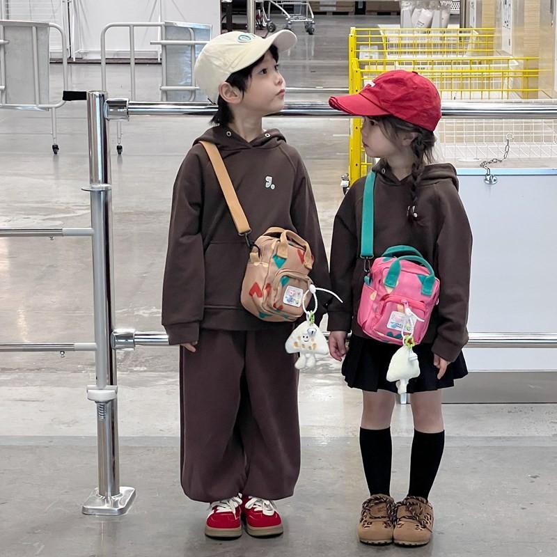 Unisex Kindergarten Shoulder Bag In Solid Color With Durable Fabric And Fun Style