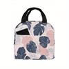 1pc 2D Printing Monstera Leaf Pattern Universal Work Lunch Bags for Both Men And Women - Small-Sized Adult Lunch Bag, Suitable f
