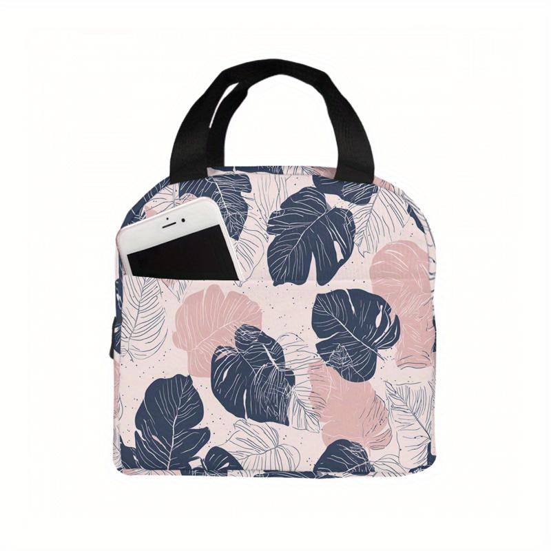 1pc 2D Printing Monstera Leaf Pattern Universal Work Lunch Bags for Both Men And Women - Small-Sized Adult Lunch Bag, Suitable f